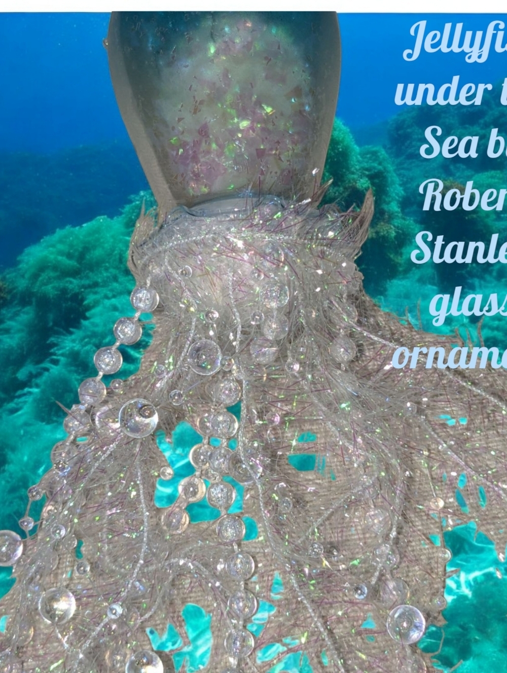 Shimmering Blue and Silver Beaded Ornament